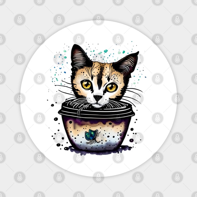 little cat in coffee color Magnet by sweetvision